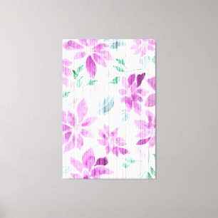 Arte Floral Vintage en Lienzo con Acuarela Lavanda