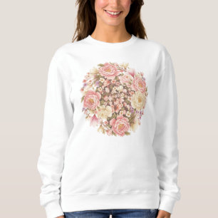 Arte floral vintage para sudadera de mujer 🌸