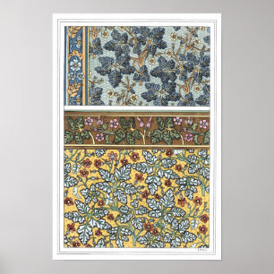 Arte florales antiguos de Nouveau flores de gerani