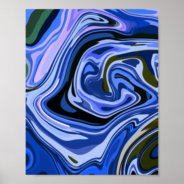 Arte fluido abstracto calmado con tonos fríos (Frente)