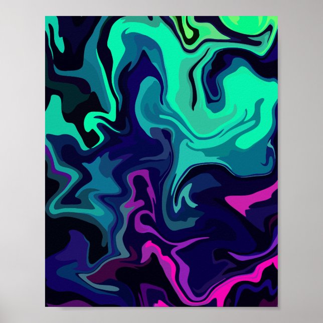 Arte fluido abstracto con colores vibrantes  (Frente)