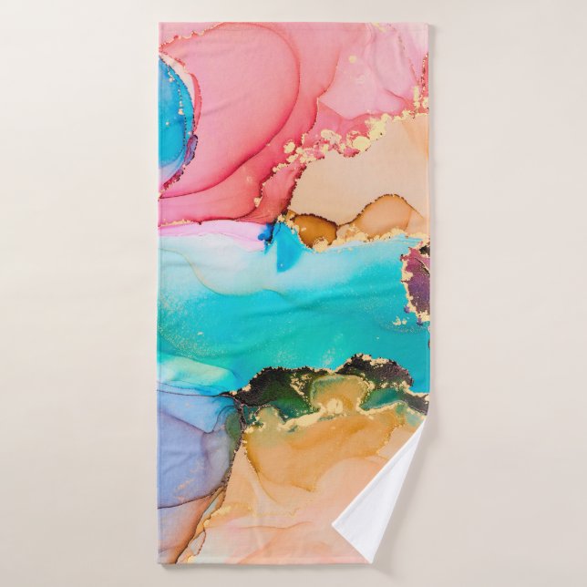 Arte fluido abstracto de lujo natural en alco (Toalla de baño)