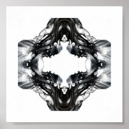 Arte fluido abstracto de luz y oscuridad en blanco