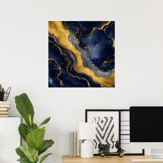 Arte fluido abstracto de mármol de lujo personaliz (Oficina en casa)