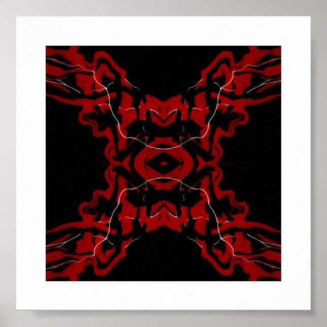 Arte fluido abstracto rojo de sueños y pesadillas (Frente)