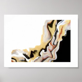 Arte fluido acrílico abstracto dorado Alligare