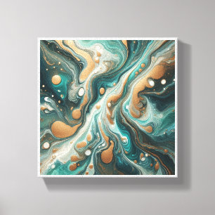 Arte fluido de esmeralda y oro de lujo - Elegante