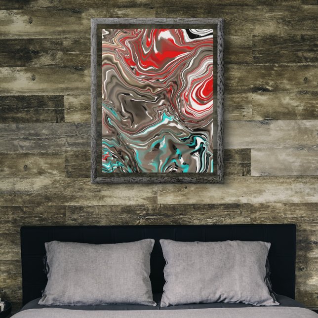 Arte fluido marrón, negro, rojo y Verde azulado (Subido por el creador)