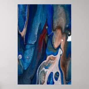 Arte fluido metálico de rayas abstractas azul oscu