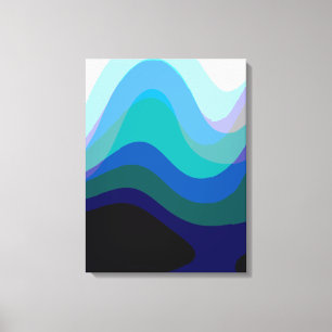 Arte Fluyente Groovy Azul Abstracto 303