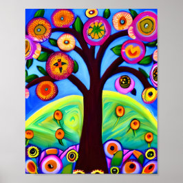 Arte folclórico de árbol caprichoso