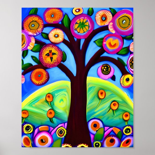 Arte folclórico de árbol caprichoso (Frente)