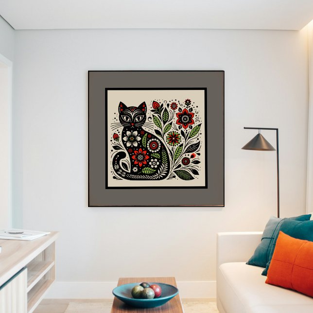 Arte folclórico floral felino (Subido por el creador)