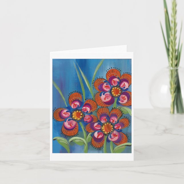 Arte folclórico floral notecard (Anverso)