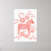 Arte folclórico rojo y blanco de Dala sueco