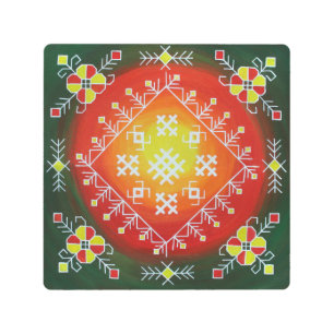 Arte folklórico tradicional de Letonia con símbolo