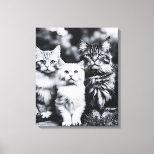 Arte fotográfico de gato en blanco y negro