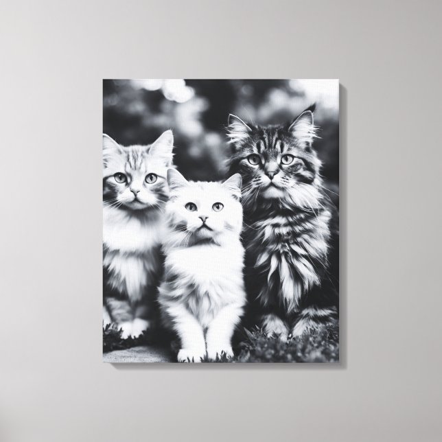 Arte fotográfico de gato en blanco y negro (Anverso)