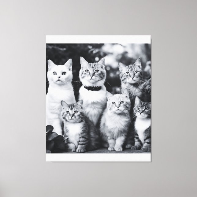 Arte fotográfico de gato en blanco y negro (Anverso)