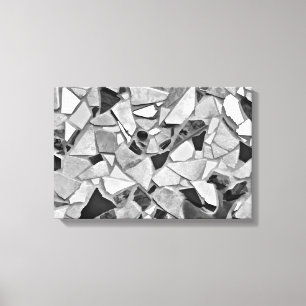 Arte fotográfico de Terrazzo negro, blanco y gris