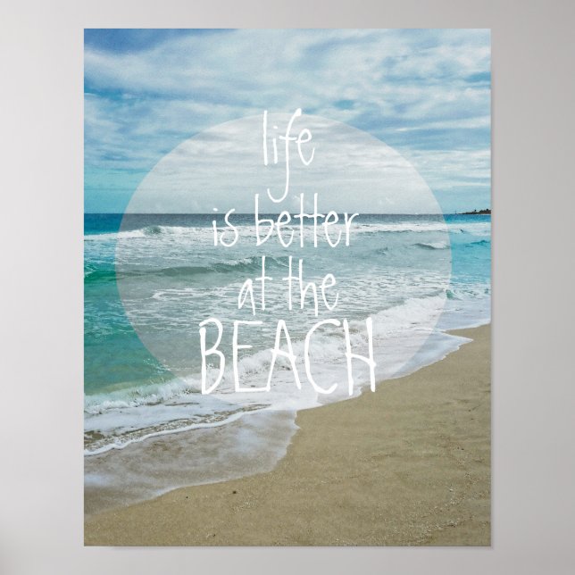 arte fotográfico poster de playa con texto (Frente)