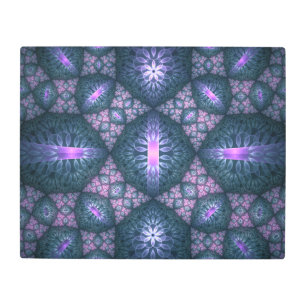 Arte Fractal 3D Resumen Patrón Azul Púrpura Púrpur