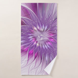 Arte fractal abstracto de flor apasionada púrpura 
