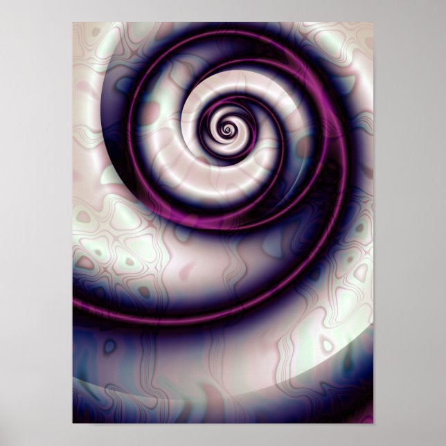 Arte fractal abstracto espiral violeta iridiscente (Frente)