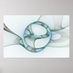 Arte fractal abstracto moderno azul turquesa gris