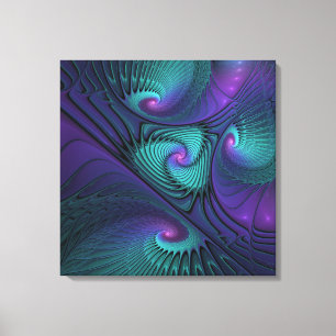 Arte fractal abstracto moderno de púrpura y turque