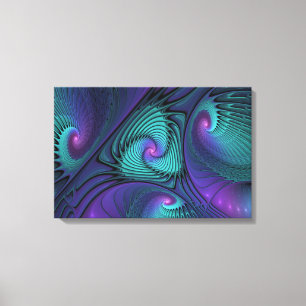Arte fractal abstracto moderno de púrpura y turque