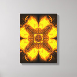Arte fractal caleidoscópico de llama dorada