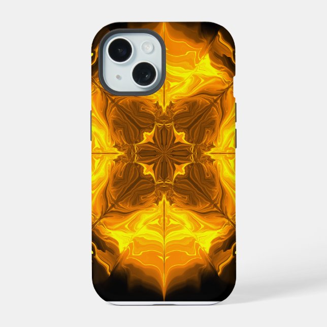 Arte Fractal Caleidoscopio Llama Dorada (Reverso )