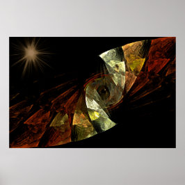 Arte fractal de calamar en el mar profundo