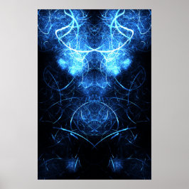 Arte fractal de energía de nebulosa azul