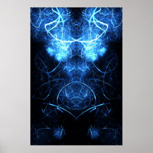 Arte fractal de energía de nebulosa azul