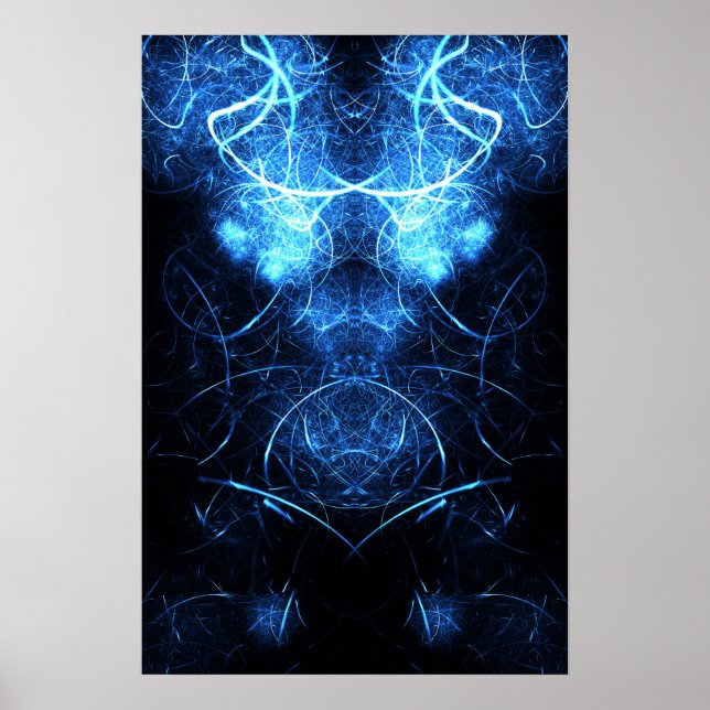 Arte fractal de energía de nebulosa azul (Frente)