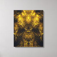 Arte fractal de energía de plasma dorado