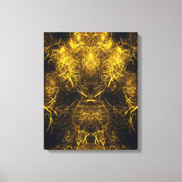 Arte fractal de energía de plasma dorado
