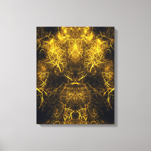 Arte fractal de energía de plasma dorado
