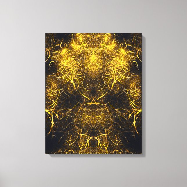 Arte fractal de energía de plasma dorado (Anverso)
