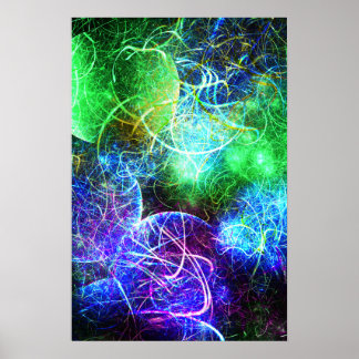 Arte fractal de energía neón eléctrica