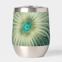 Arte fractal de flores de fantasía en verde salvia