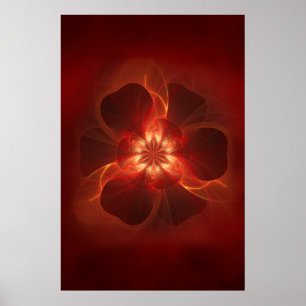 Arte fractal de flores de fuego