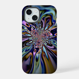 Arte fractal de flujo de energía iridiscente