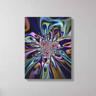 Arte fractal de flujo de energía iridiscente
