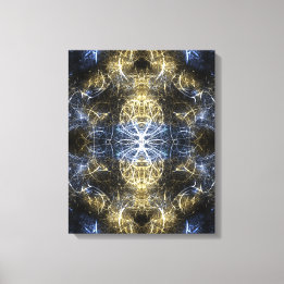 Arte fractal de geometría sagrada de plasma dorado