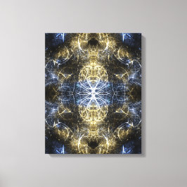 Arte fractal de geometría sagrada de plasma dorado