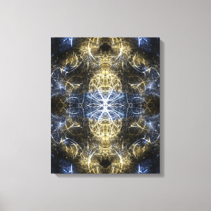 Arte fractal de geometría sagrada de plasma dorado