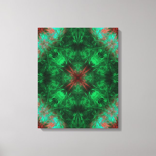 Arte fractal de geometría sagrada esmeralda (Anverso)